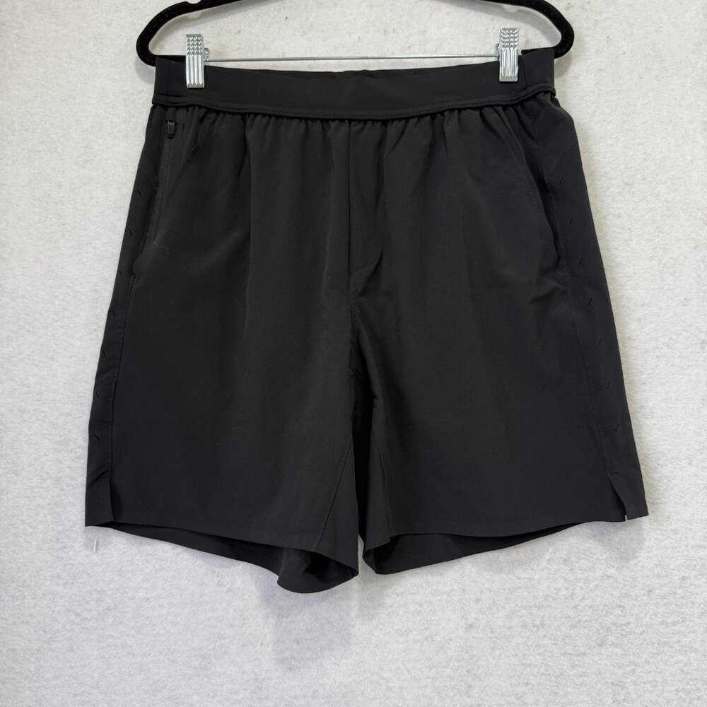 Cuts Shorts Mens Medium? Black Athletic Running Training Elastic Waist 7 Inch